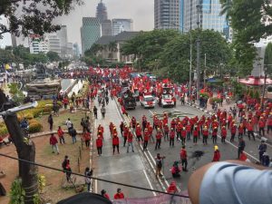Read more about the article BEM Kembali Unjuk rasa di Istana Merdeka menolak Undang undang Cipta Kerja.
