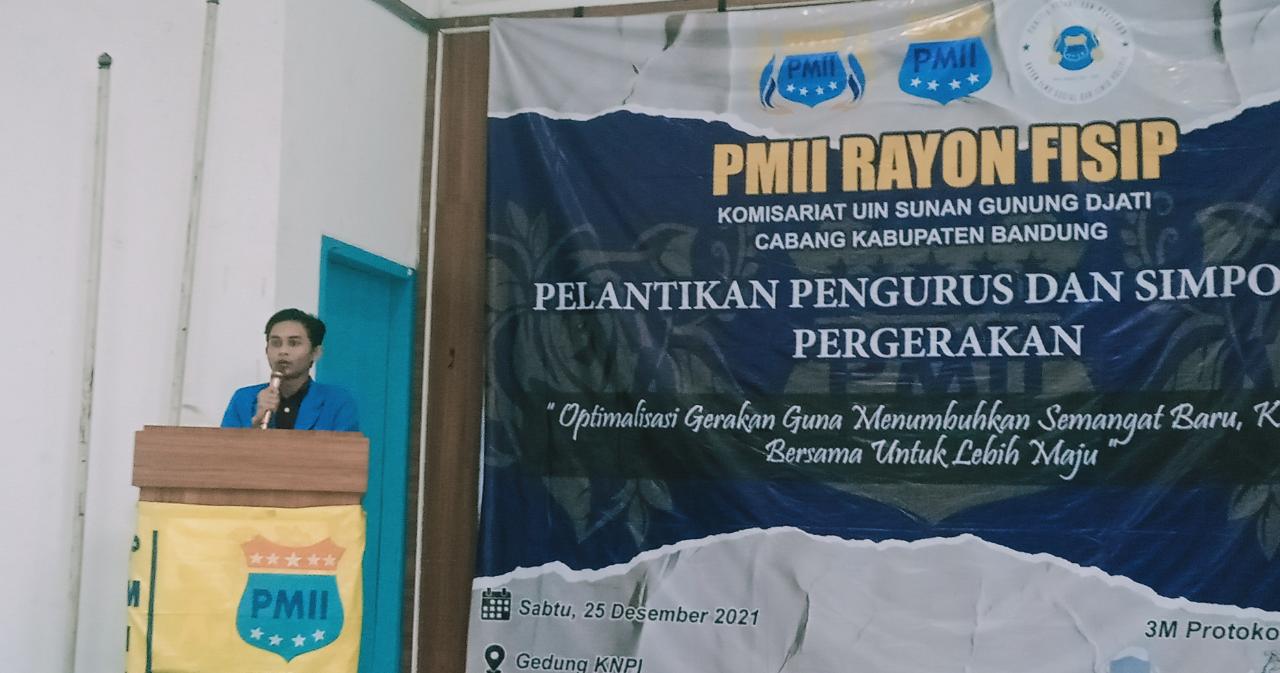 Read more about the article PMII Rayon Fisip gelar Pelantikan, Ketua PMII Kabupaten Bandung : Kader PMII harus jadi Narator Bangsa.