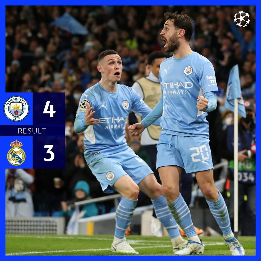 Read more about the article Manchester City Berhasil Taklukan Real Madrid Pada Leg Pertama Semifinal Liga Champions dengan Skor 4-3