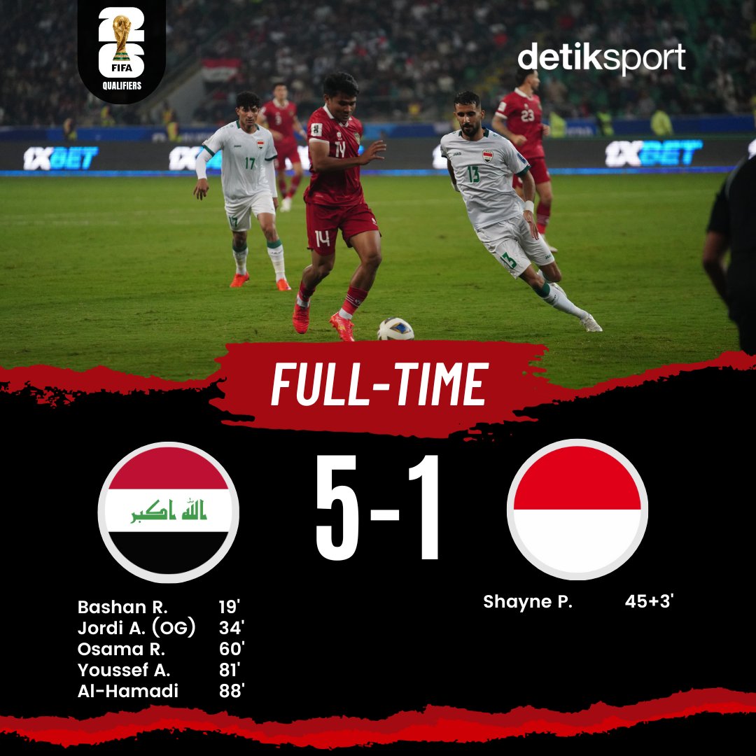 Read more about the article Indonesia Dihajar Irak 1-5 pada Kualifikasi Piala Dunia 2026 Zona Asia