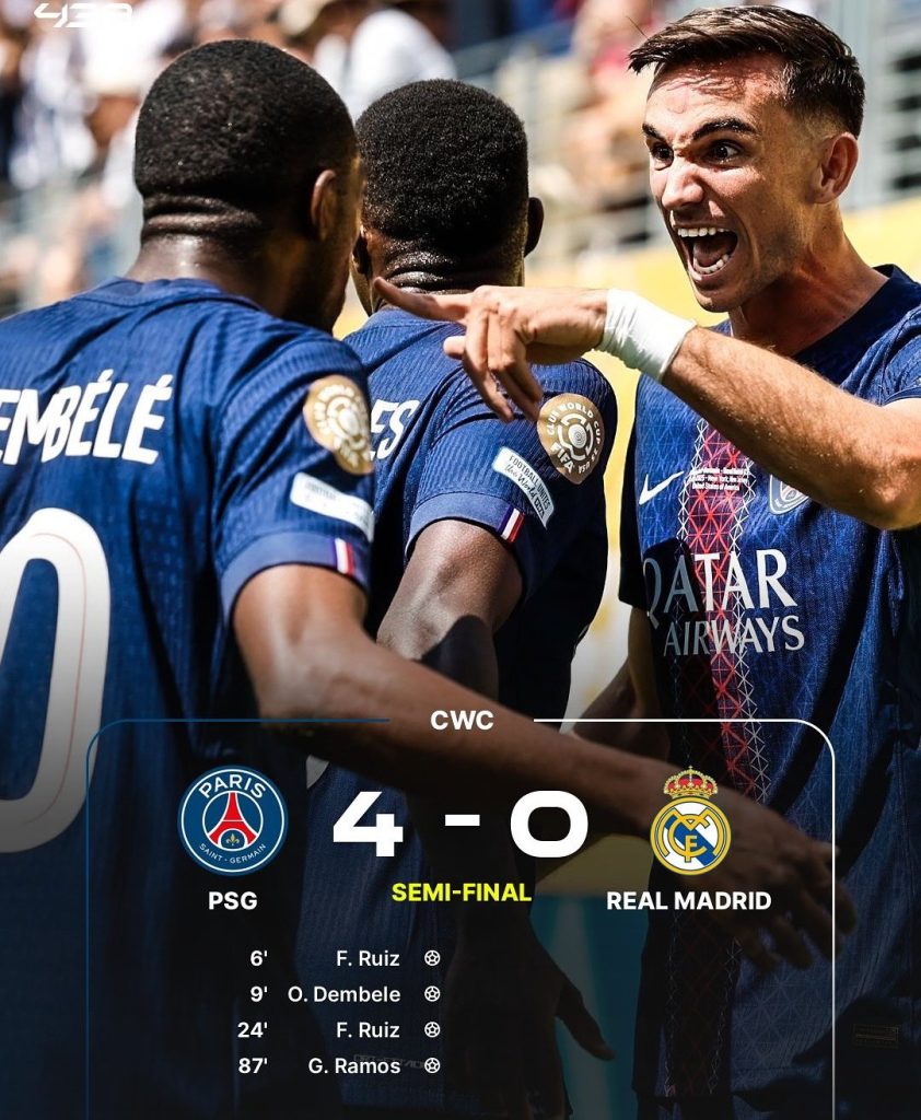 PSG Hajar Real Madrid 4-0 di SemiFinal di Piala Dunia Antar Klub 2025, PSG Lawan Chelsea di Final