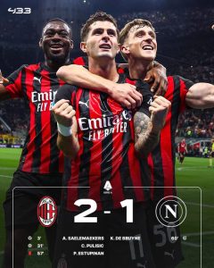 AC Milan Berhasil raih Point Penuh saat menjamu Napoli pada lanjutan Serie A
