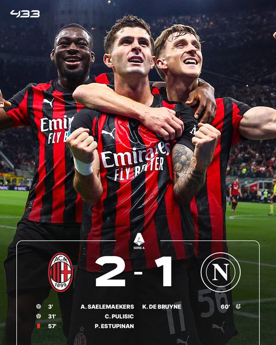 AC Milan Berhasil raih Point Penuh saat menjamu Napoli pada lanjutan Serie A