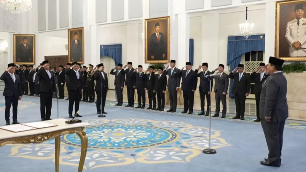 Presiden Prabowo Subianto Lakukan Reshuffle, Lantik Empat jabatan menteri dan satu wakil menteri Kabinet Merah Putih
