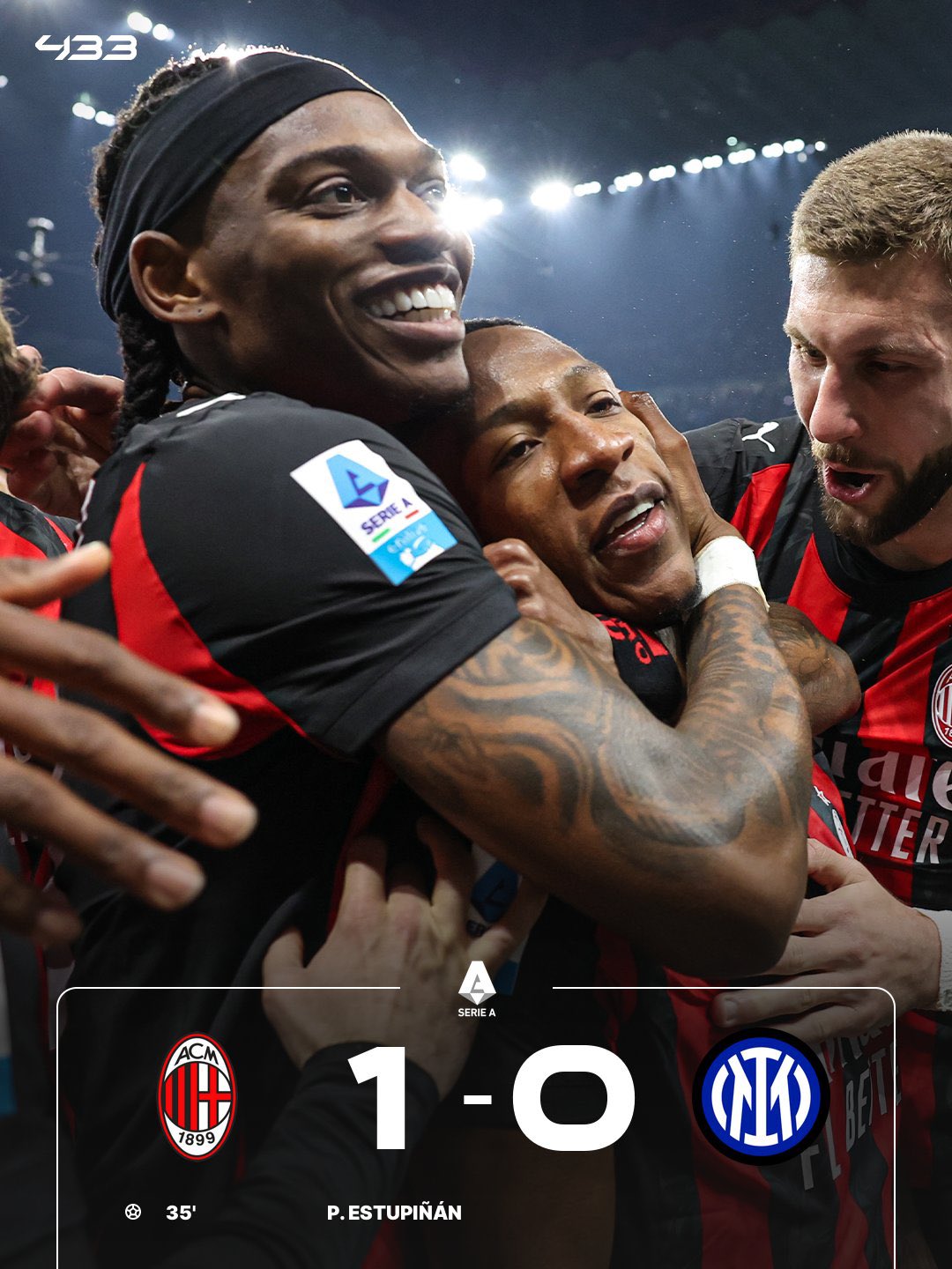 Read more about the article AC Milan Berhasil Raih Poin Maksimal Saat Menjamu Inter Milan di San Siro, Persaingan Scudetto Masih Terbuka