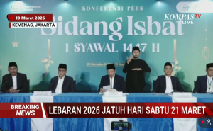 Kementerian Agama resmi menetapkan hari raya Idul Fitri 1447 Hijriah jatuh pada hari Sabtu, 21 Maret 2026