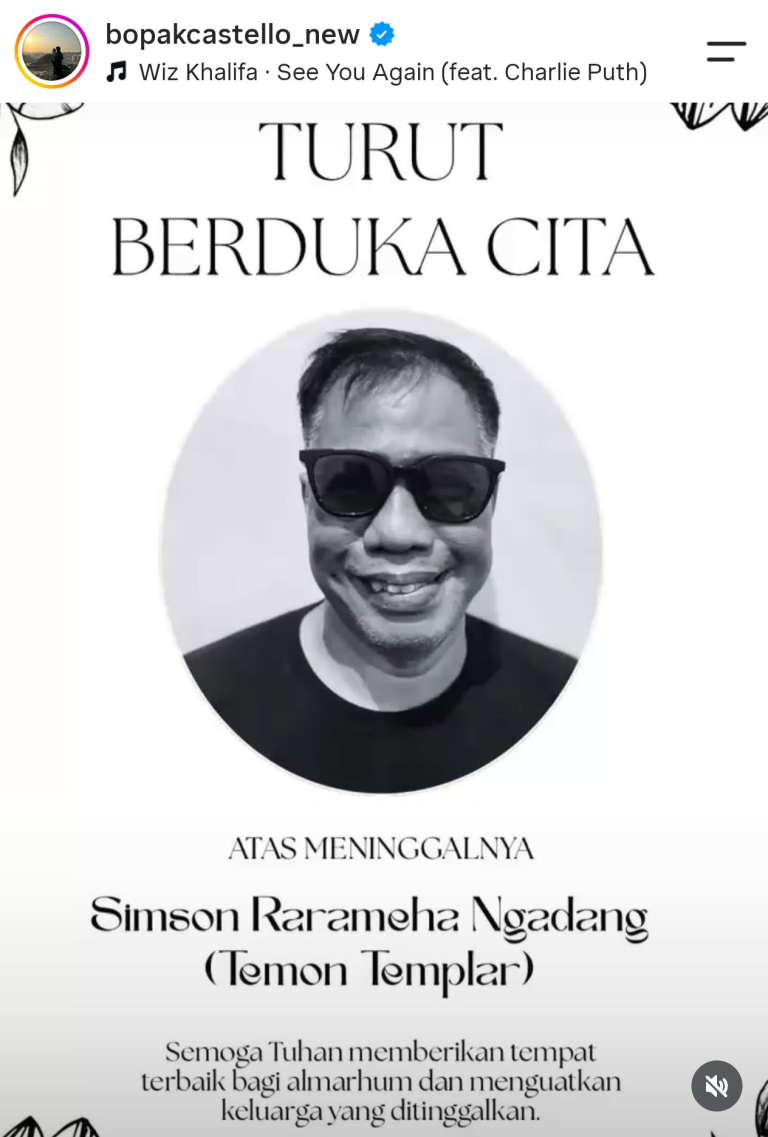 komedian temon meninggal dunia