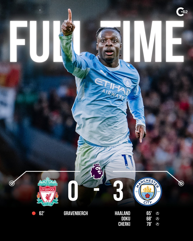 Manchester City Menang Telak 3-0 Lawan Liverpool Pada Lanjutan Liga Inggris Matchday keenam